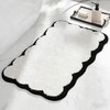 ELDONE Cute Scalloped Bathroom Rugs, Microfiber Tufted Bath Mats, Fun