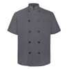 TopTie Short Sleeve Chef Coat Jacket Gray Lightweight Button Chef