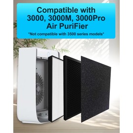 16-Pack Replacement Filters Compatible with 3000, 3000M, 3000Pro Air Purifi-er, 1 air filter, 2 Activated Carbn and 4 Extra Carbn Pre-Filters