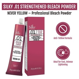 SILKY.01 Anti-Yellow Hair Bleach Cream- Lightening Bleach for Hair Lifts Up to 7Tones with Blue Micro Pigments for Brighter Tones- Nourishing Hair Cream Supports Hair Growth & Ideal for All Hair Types