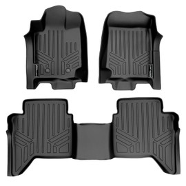 SMARTLINER Custom Fit Floor Mats 2 Row Liner Set for 2015-2018 Ford Ranger