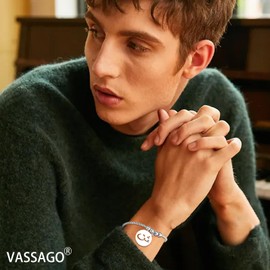 VASSAGO Islamic Bracelet Allah Arabic Bangle Bracelets for Women Men Islam Muslim Arabic Calligraphy Link Bracelet Bangle Islam Eid Islamic Arabic Gift Jewelry (Silver Arabic Bracelet-Box Chain)