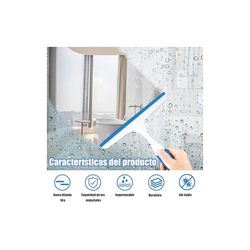 Jalador para Vidrios, Raspador de Microfibra y Limpiador de Ventanas
