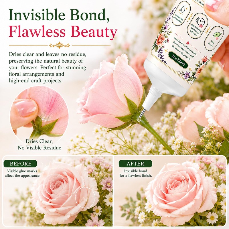 TBTFW Floral Adhesive, Floral Glue for Fresh Flowers-2.1oz