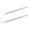 2Pcs Dual Ended Cuticle Pusher Stainless Steel Multipurpose Portable Cuticle