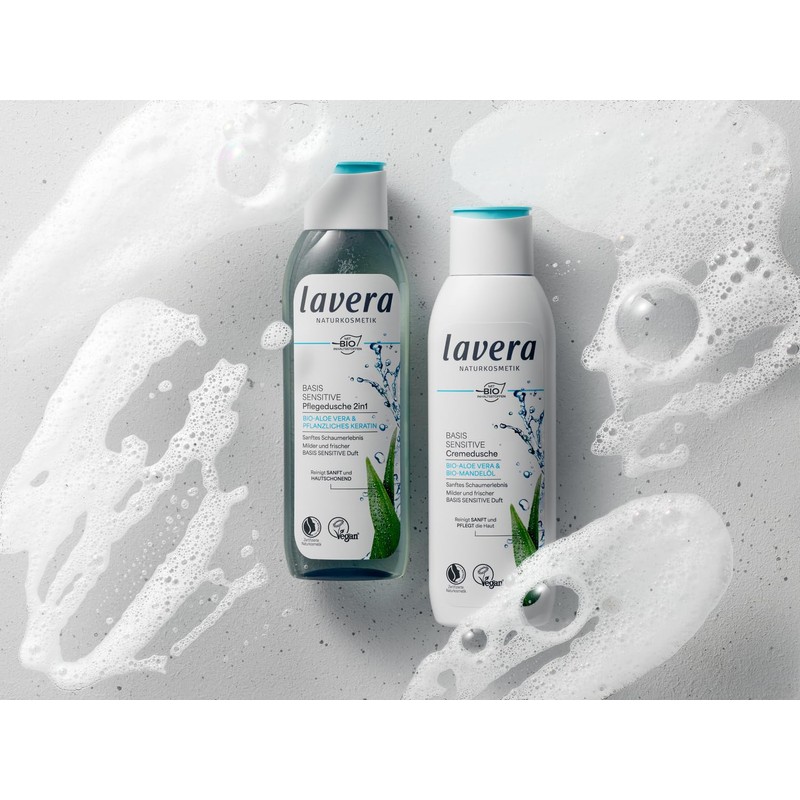 lavera Creme Shower Base Sensitive - pH Neutral Formulation for