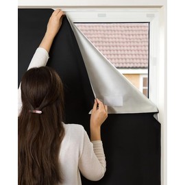 Easynight Blackout Blind, 100% Light Blocking Material, XL, Make Any Size And Shape Up To 230x145cm, No Drill, Easy To Use Temporary Or Permanent For Home, Office And Away