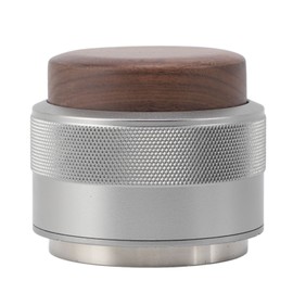 Coffee Distributor Tamper Constant Pressure 304 Stainless Steel Wood Handle Coffee Leveler for Coffee Brewing 58mm (Silver)
