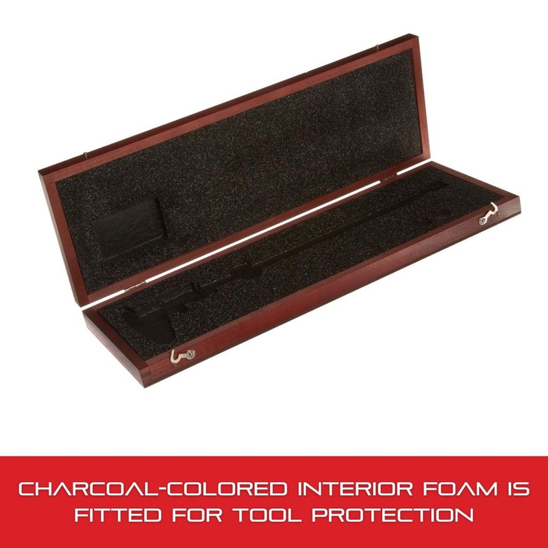Starrett Deluxe Wood Case for 12" Gage - 2" Height,