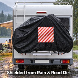 RV Caravan Rear Bike Cover for 1-2 Bicycles, 210D Oxford Waterproof Snowproof Motorhome Rack Cover