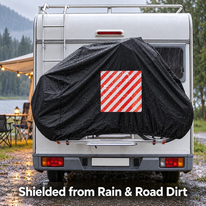 RV Caravan Rear Bike Cover for 1-2 Bicycles, 210D Oxford