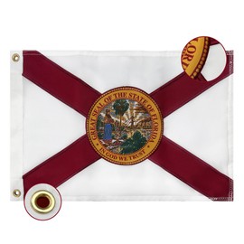 Bradford Florida Flag LET US ALONE Original Florida Flags 3x5 ft, Embroidered First Governor FL LET US ALONE State Flags with 2 Brass Grommets Heavy Duty for Outside