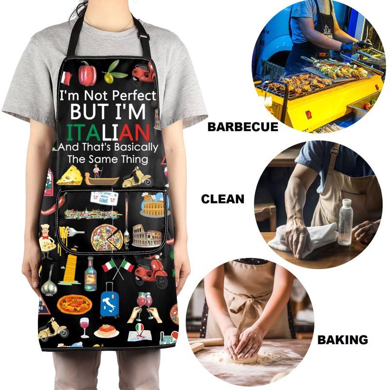 JNIAP Italian Kitchen Apron Italian Cooking Apron Italy Chef Gift