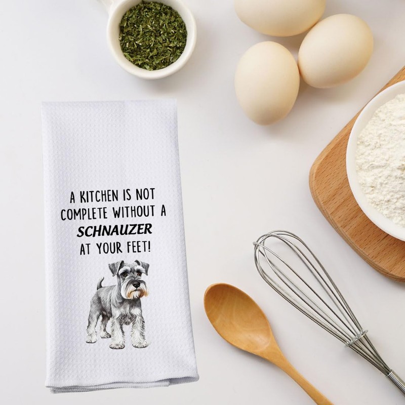 PWHAOO Schnauzer Kitchen Towel A Kitchen is Not Complete without