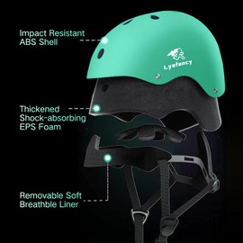 Lyefancy Kids Bike Helmet, Toddler Helmet for 2-15 Years Old Boys Girls, Children Helmet with Adjustable Strap for Cycling, Biking, Scooter, Skating (Mint Green, M)