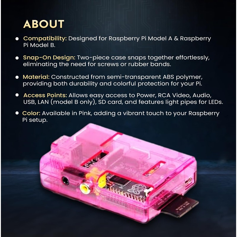 Pink Model B (open) SB Components Raspberry Pi Case