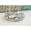 Blue Topaz and Zircon 925 Sterling Silver Ring US Size