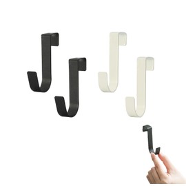 LUYING Hooks, S-Shaped Hooks (Black and White) 4 Pack, Easy to Install, Won't Damage Furniture, Kitchen Garbage Bag Hooks, Entrance Closet, Bathroom, Hook Towel