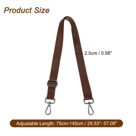 uxcell Wide Shoulder Strap, 2.5cm Adjustable Purse Strap Replacement Crossbody Strap for Shoulder Bag Handbag, Dark Brown, Black Pull Core Buckle