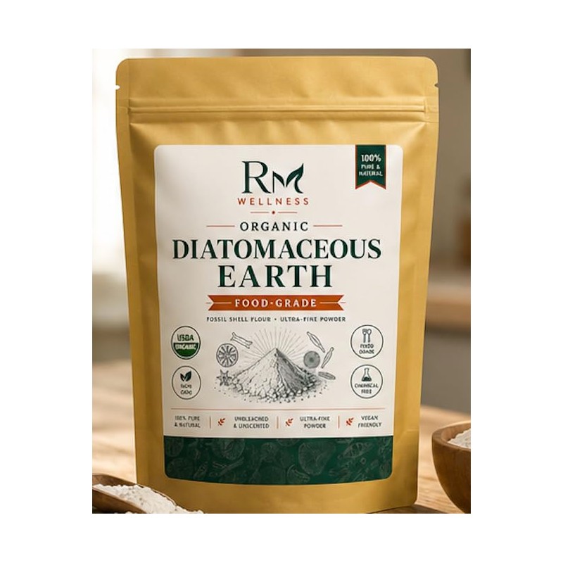 Organic Food Grade Diatomaceous Earth Powder - Natural Silica Supplement