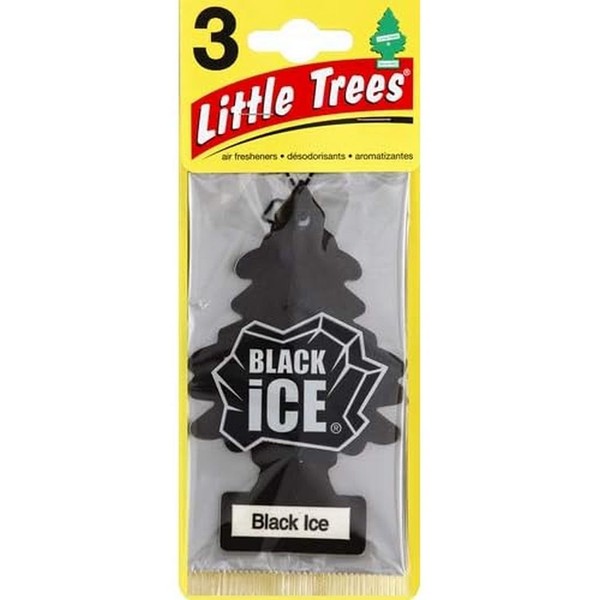 Little Trees Black Ice 吊り下げタイプ air freshener 3-paks(3枚入り)