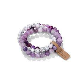 3Pcs Beaded Bracelet for Women Natural Gemstone Bracelet Crystal Layered Beaded Bracelets for Women Dainty Stackable Bracelets Jewelry Gifts Accessories