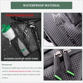 Rockbros Bicycle Saddle Bag with Bottle Holder Waterproof Scratch-Resistant Reflective Black, Green