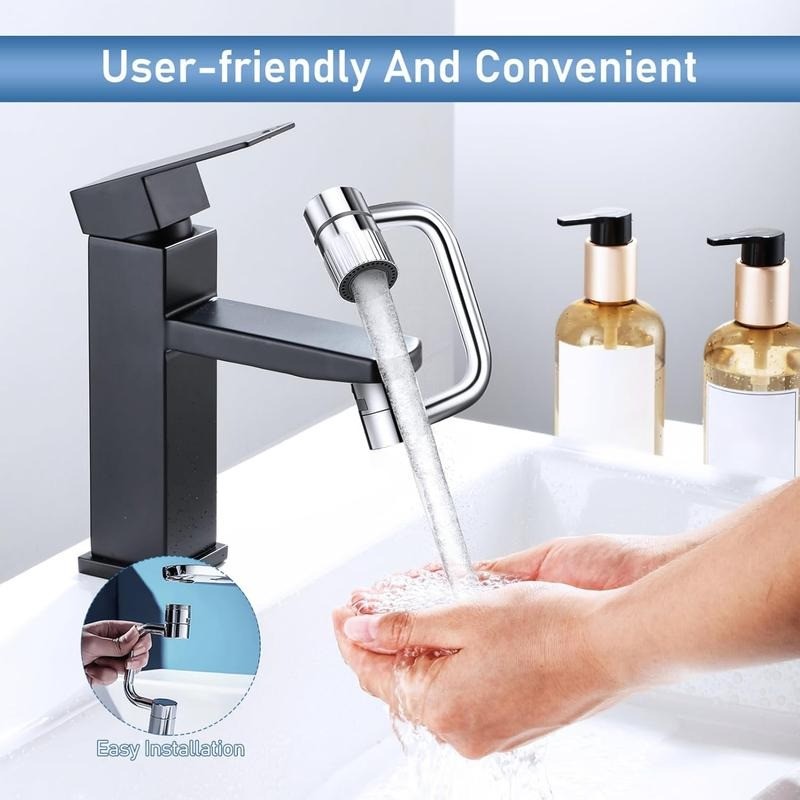 Rotating Faucet Aerator Extender – Adjustable All-Angle Water Flow, 2-Mode