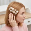HINZIC 45pcs Rhinestone Pearl Buttons, 9 Styles Flat Back Faux
