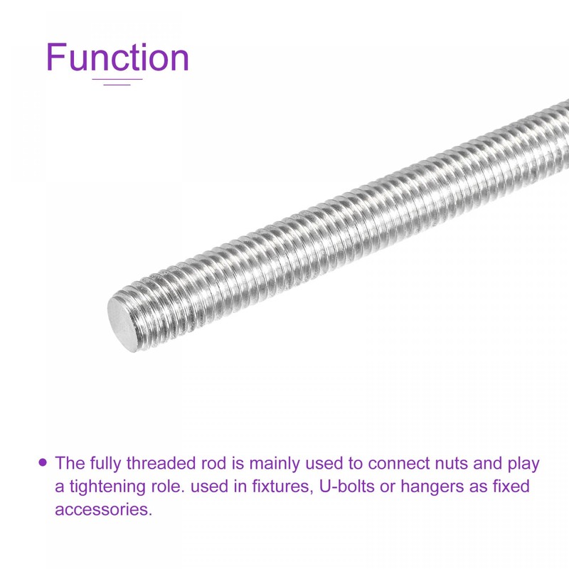 sourcing map 5 Pack M12 x 120mm Fully Threaded Rod