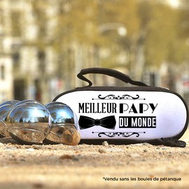 CADEAUX.COM - Petanque Bag Best Grandpa in the World - Cotton Petanque Bag for Petanque Balls - Grandfather Gift - Grandpa Gift - Birthday Gift - Grandfather Birthday Gift