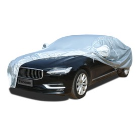 Tecoom Car Cover Waterproof All Weather, 2023 8 Layers Soft Cotton Fleece Lining Full Exterior Covers with Zipper Door & Lock, Windproof Sun UV Hail Protector Car Cover Fit Sedan 170-190 Inches