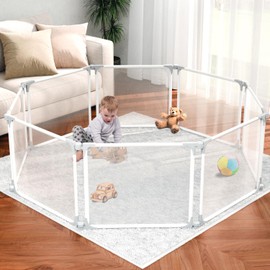 MioTetto Large Baby Playpen – Portable Play Pen, Playpen for Babies and Toddlers with Gate and Breathable Mesh – Indoor, Outdoor Baby Play Yard with Balls & Hangers - Safe and Sturdy Play Pen