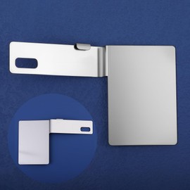 Blulu 2 Pcs Hawaii State Safety Check Sticker Plate Stainless Steel License Plate Bracket with 15 Degree Angled Long 1 Holes Vertical License Sticker Bracket Mount