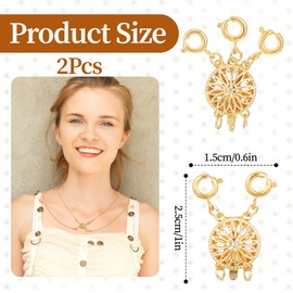 Mabor Necklace Layering Clasps, Necklace Stacker Clasp Separator for Women Gold Jewelry Locking Converter for Layered Look Double & Triple Chain Extender