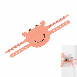 Soft Cartoon Door Silencer Lock Sleeve Buffer,Adjustable Silicone Door Latch Cover for Noise Reduction,Soft Sleepers,Pets-Fits Most Doors (Adjustable 5-Position Design, Flexible) (Pink)