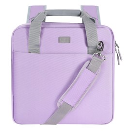 Realove 3 Inch 3 Ring Zipper Binder with Double Shoulder Strap & Handle - 3” D-Ring Binder with Zipper with Multi-Pocket (for 13” Laptop & Tablet and Smaller) for School-Purple