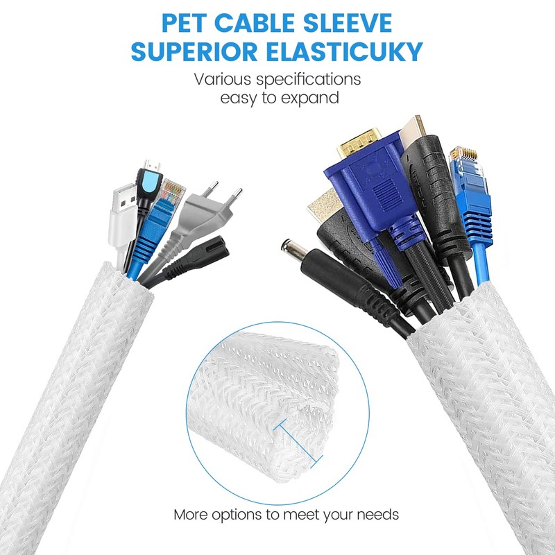 YIUTERA Organizador de Cables, Manguitos de Cable Cubre Cables Protector