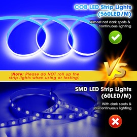 Yeenoon COB RV Awning Lights, 12V 32.8FT Camping Awning Light, IP68 Waterproof LED Lights, RV Exterior Strip Lights for Motorhome Travel Trailer Canopy Party, Stands Food Trucks (Blue)