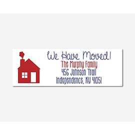 60ct - We Have Moved Return Address Labels, Return Address Stickers, Holiday Address Stickers (#302-1-XL-WH)