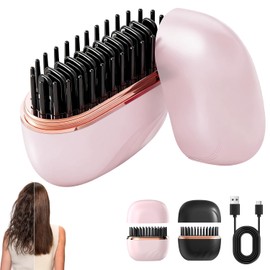 Cepillo Alaciador de Cabello, con 3 Ajustes de Temperatura, Cepillo Alisador de Pelo, Peine Alisador de Calentamiento Rápido, Puerto de Carga USB,... 