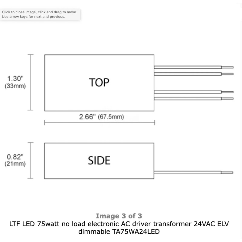 LTF LED 75watt no load electronic AC driver transformer 24VAC