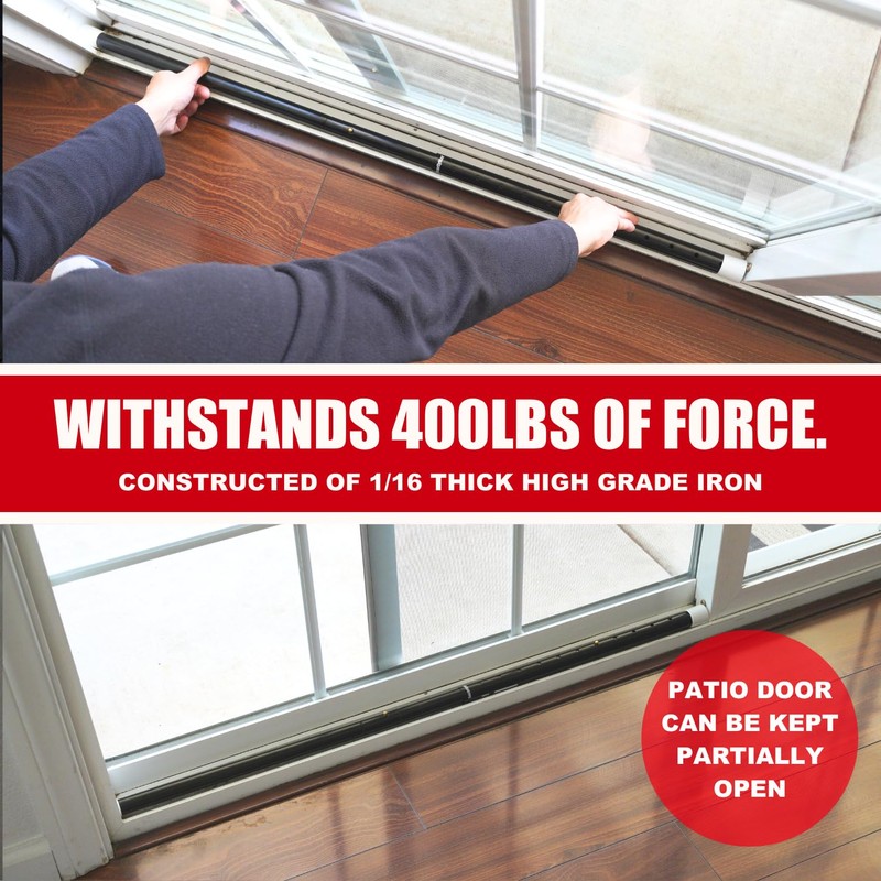 SECURITYMAN 2-in-1 Door Security Bar & Sliding Patio Door Security
