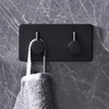 Ganchos Dobles para Toallas, Montaje en Pared, Negro Mate, 9