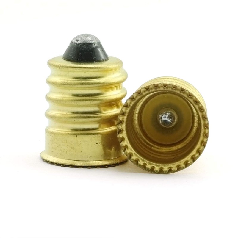 ZYAMY 4pcs E14 to E12 Lamp Converter Golden Pure Copper