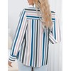 Zeagoo Womens Shirts Button Down Striped Lantern Long Sleeve Blouse