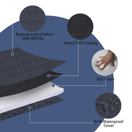 Warfort Durable Outdoor Dog Bed Chew Proof, Indoor cat Bed Anti Mild Bite Crate Mat, Stable Kennel Pad with Removable Fully Waterproof Cover (Charcoal, X-Large(42x28x2in))