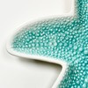 Darthome Ceramic Starfish Dish Teal Blue Bobble Glazed Large Nautical