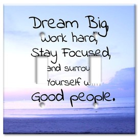 Art Plates 2 Gang Toggle Wall Plate - Good People