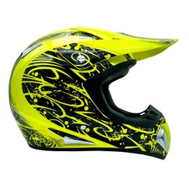 Typhoon Adult Teen ATV Helmet Off Road UTV Motocross DOT Gloss HiViz (Adult XXL)